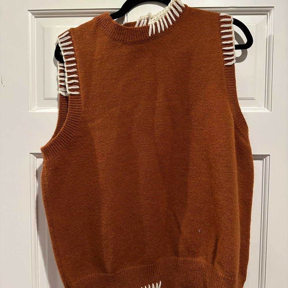 Anthropologie Orange Sweater Vest